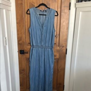 Sleeveless Denim Jumpsuit